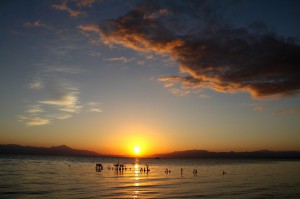 琵琶湖　朝陽②